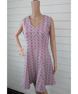 Mod Dress Red White Blue Sleeveless Vintage 60s Polyester M - $447.74 MXN