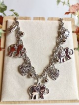 Elephant Heart Charm Bracelet Silver Y2K Trendy New Woman Size L - £13.35 GBP