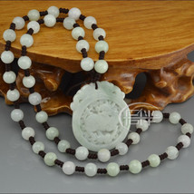 Free Shipping -  Hand carved   white  jadeite carved Dragon charm Pendant - Love - £15.72 GBP