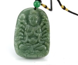 Free Shipping - Natural Dark Green Thousand Arms Laughing Buddha jadeite jade ch - £20.71 GBP