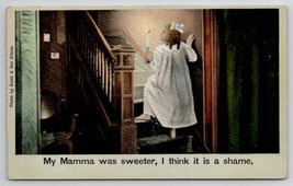Young Girl Mourning Her Mother My Mamma Was Sweeter Postcard C37 - $11.95