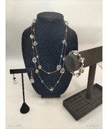 Premier Designs Necklace Bracelet Earring Set Ice Crystal Faceted Glass ... - £24.92 GBP