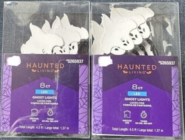 Haunted Living 2x 8 Ct 4.5 ft LED Indoor Halloween Ghost Lights New w/Timer - £14.89 GBP