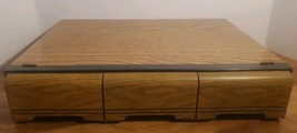 Kenamrk 42 Cassette Storage Faux Wood Holder 3 Drawers Vintage - $19.79