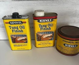 Lot of 3 Minwax Tung Oil Finish Minwax Finishing Wax Paste READ - $33.24