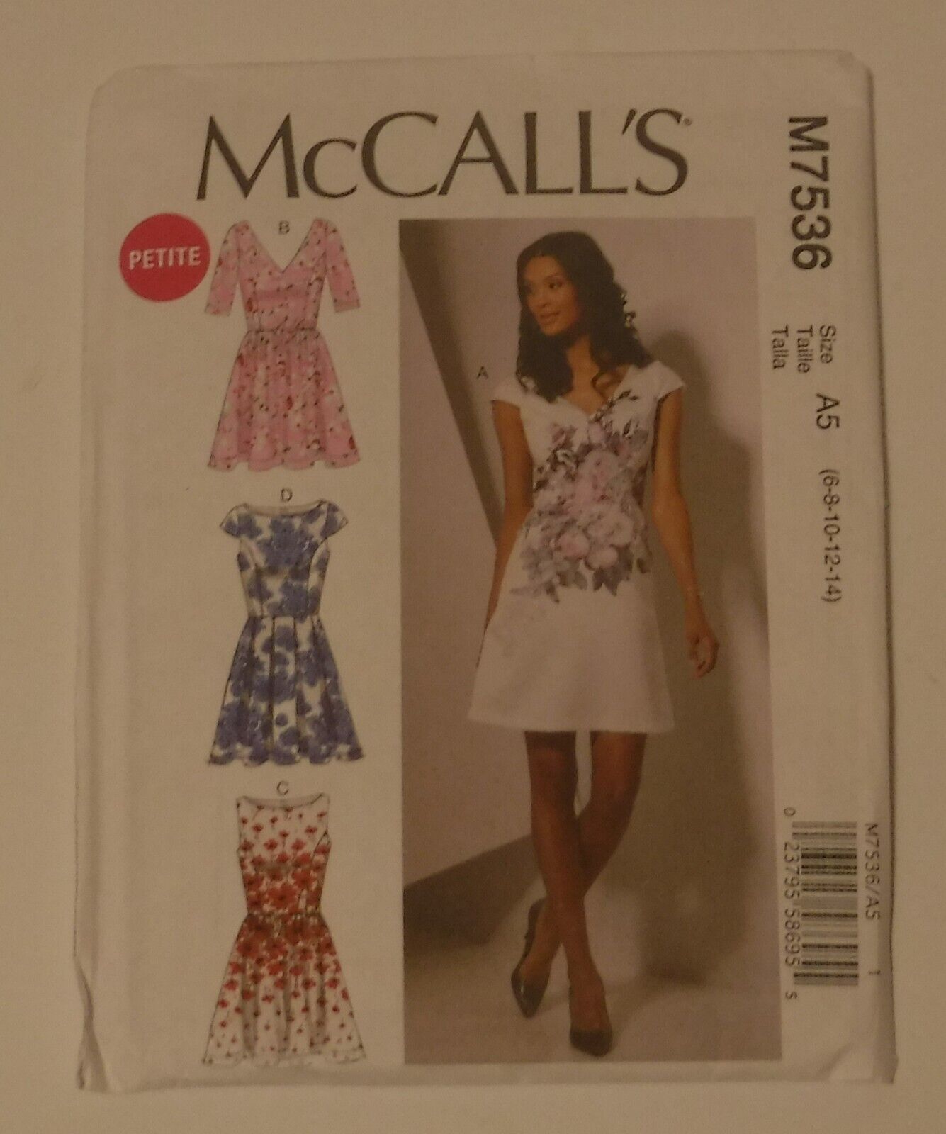 Primary image for McCalls Sewing Pattern # M7536 Misses Miss Petite Dresses Uncut