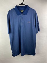 Greg Norman Play Dry Mens XL Short Sleeve Blue Polo Shirt Chest Logo Twe... - $14.95