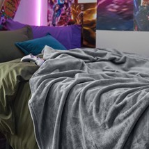 Bedsure Fleece Blanket Twin Blanket Grey - 300GSM Soft Plush - £32.21 GBP