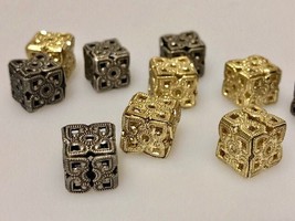 Filigree square spacers, filigree beads, filigree connectors, 10mm squar... - $3.20