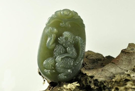 FREE shipping - good luck Amulet Natural green Jadeite Jade  / natural green jad - £31.69 GBP