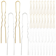 40 Pack 3 Inch Gold Silver Metal U Shaped Hair Pins Alloy Iron Wire Hair Fork Lo - £8.73 GBP