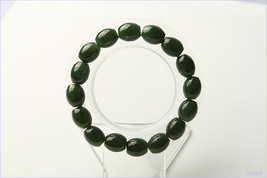 Free Shipping -   Grade AAA Natural dark Green jadeite Jade elliptic prayer bead - £20.55 GBP