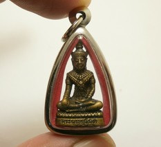 Phra Buddha Nimit Blessing Amulet Thai Pendant Lucky Cross Obstacle Success Gift - £31.93 GBP