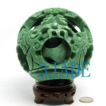 Free Shipping - Vintage 6 1/4 Inch Tibetan Hand carved 6 layers Natural Green ja - £142.35 GBP