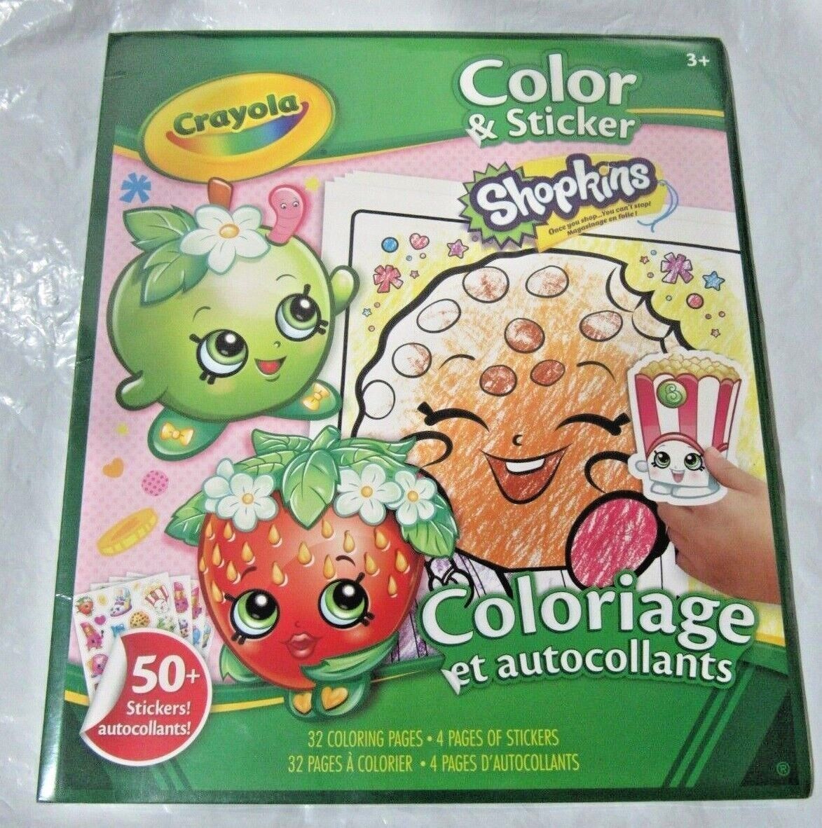 Crayola Shopkins 32 pages for Coloring and 4 pages of Stickers Moose Enterprise - $7.99