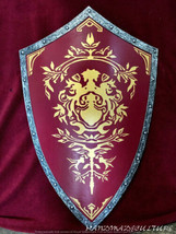 Metal Kite Shape Red Medieval Viking Templar Shield - £108.89 GBP