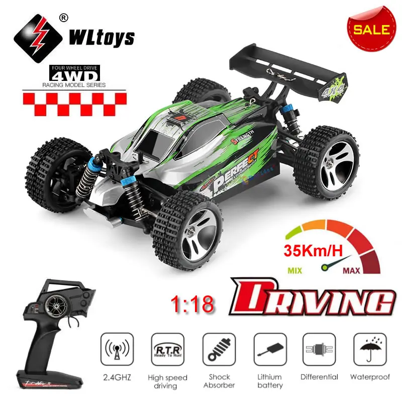 WLtoys A959 A959-A 1:18 4WD RC Racing Car 35KM/H 2.4G Remote Control Drift High - £74.52 GBP+