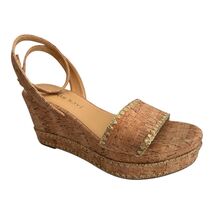 Jack Rogers Flagler Stitch Wedge Sandal in Cork and Gold Women’s 9 - $58.13