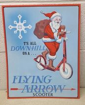  Vtg. 1993 Santa Flying Arrow Toy Scooter Christmas Metal AAA Sign Co. A... - $24.89