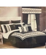 Hotel Collection 12-Piece Bed-In-A-Bag White and Black Queen Polyester - $132.99