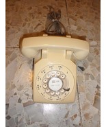 Vintage Mid Century Western Electric Bell Biege Rotary Desk Phone Prong - £35.04 GBP