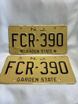 Vtg Pair Of License Plate New Jersey Vehicle Tag FCR-390 N.J. Garden State - £47.81 GBP