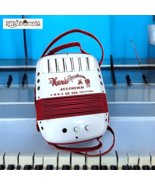 HERO ACCORDION Accordion Mod UC 099 White Red Made in China 70s Vintage - $34.27