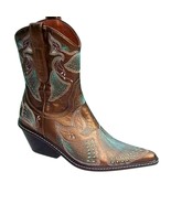 Donald Pliner Western Bronze Metallic Leather Boot Shoe New Intricate NI... - $341.92 CAD