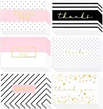 60 Gold Foil Thank You Cards- Elegant Thank You Cards - Thank You Greeting Cards - $15.00