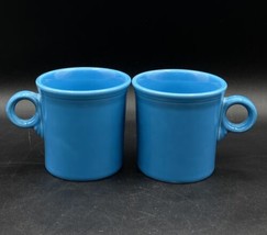 Fiesta Fiestaware Coffee Cups Tom &amp; Jerry Ring Handle Mug Peacock Blue L... - $24.05