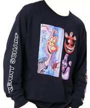 Kenny Scharf Manica Lunga T-Shirt Nero Taglia XL Nuovo - $24.15