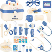 Pretend Play Educational Doctor Toy Set Medical Kit w Toy Stethoscope &amp; More NEW - £29.58 GBP