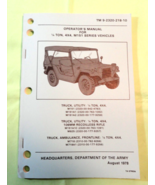 OPERATORS MANUAL  1/4 TON 4X4 M151 SERIES VEHICLES AUGUST 1978 TM 9-2320... - $54.33 CAD