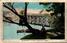 Canoers Picnic Messalonskee Stream Waterville Maine ME 1920s WB Postcard UNP - £3.99 GBP