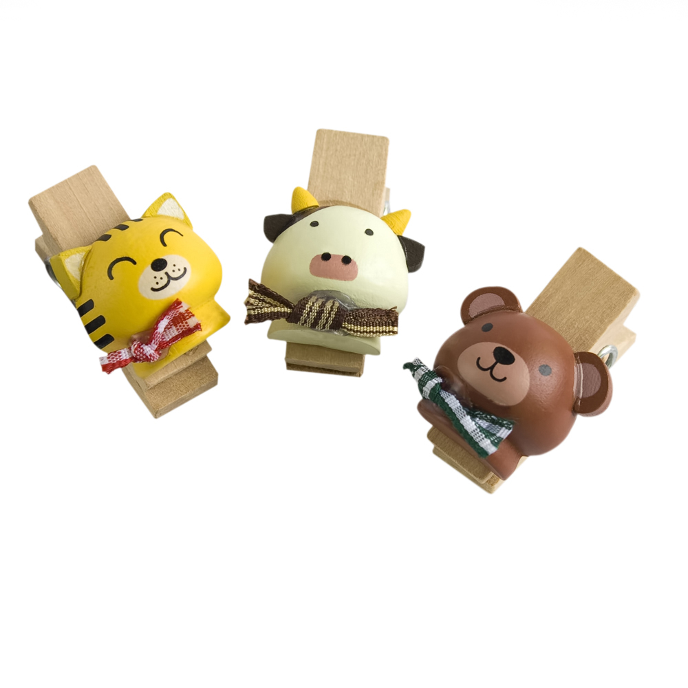 [Naughty Animals-1] Wooden Clips / Wooden Clamps /Mini Clips