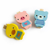 [Smile Animals-B] Wooden Clips / Wooden Clamps / Mini Clips - £10.41 GBP