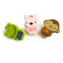 [Smile Animals-C] Wooden Clips / Wooden Clamps / Mini Clips - £10.29 GBP