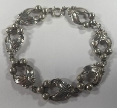 Niels Erik From Dänemark Sterlingsilber Blumenmuster Blatt Armband 18.4cm - $5,909.30 MXN