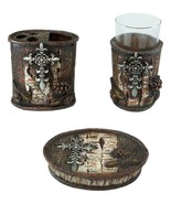 Le Fleur Cross Birch And Pinecones Tumbler Cup Soap Dish &amp; Toothbrush Ho... - $666.08 MXN
