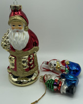 Lot of three blown glass ? &amp; large plastic blown glass style Christmas ornaments - £9.55 GBP