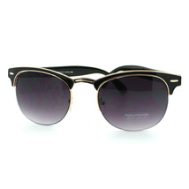 Womens Round Keyhole Sunglasses Cute Half Horn Rim Fashion Eyewear (5 Colors) - £6.33 GBP