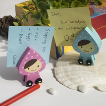 [Happy Doll] - Card Holder / Wooden Clips / Wooden Clamps  - $12.99