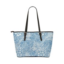 Blue Art Nouveau Pattern PU Leather Carry On Tote Bag 17.5&quot; x 11&quot; - £44.93 GBP