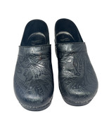 Dansko Professional Tooled Leather Clogs 41 Black Shoes Pro Stapled US 10.5 - $27.28