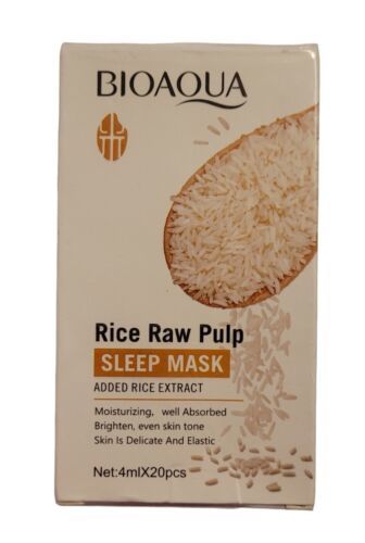 NEW! BioAqua Rice Raw Pulp Sleep Masks 20 Pieces Exp 05/26 Fresh Product Sealed - $14.84