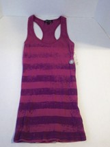 WOMEN&#39;S/JRS NOLLIE FADING STRIPE RACERBACK TANK TOP EROSION PURPLE NEW $19 - $10.99