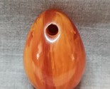 Vintage Glass Egg Orange/Yellow Swirl Design, 2&#39;&#39; Tall, Paperweight Deco... - $9.49