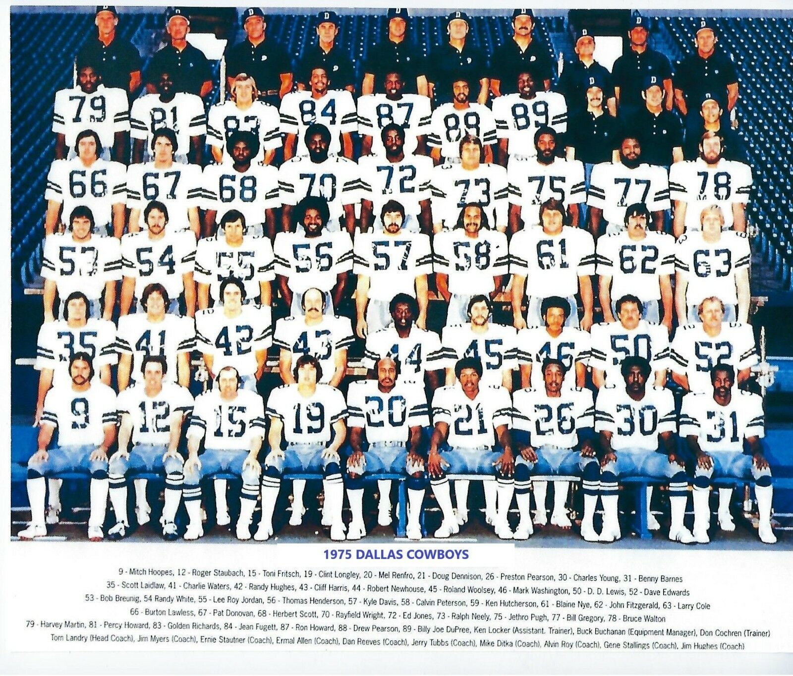 Primary image for 1975 DALLAS COWBOYS 8X10 TEAM PHOTO FOOTBALL PICTURE NFL