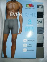 Fruit of the Loom Men&#39;s 3 Pack Everlight Boxer Briefs Small 28-30 NEW - £11.15 GBP