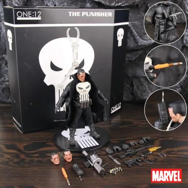 Marvel Punisher Frank Castle 6&quot; Action Figure Battle Suit Armor SHIELD Agent - £65.17 GBP+